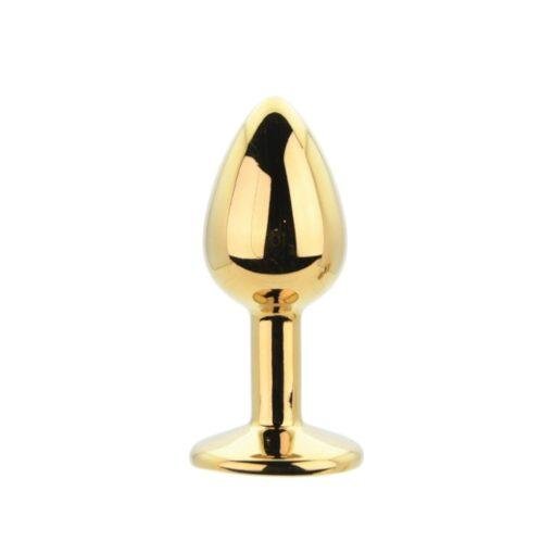 Toosh Metal Butt Plug Gold Set of 3 Clear Stone - Image 6