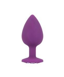 n12841 toosh silicone butt plug purple set of 3 clear stone large