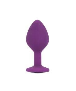 n12841 toosh silicone butt plug purple set of 3 clear stone medium