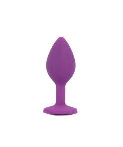 n12841 toosh silicone butt plug purple set of 3 clear stone small