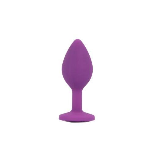 Toosh Silicone Butt Plug Purple Set of 3 Clear Stone - Image 6