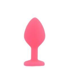 n12842 toosh silicone butt plug pink set of 3 clear stone medium