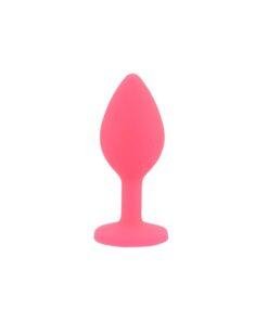 n12842 toosh silicone butt plug pink set of 3 clear stone small