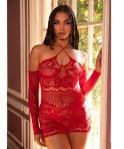 Leg Avenue Seamless Off the Shoulder Mini Dress Red n12985 leg avenue seamless off shoulder mini dress red 2