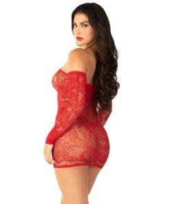Leg Avenue Seamless Off the Shoulder Mini Dress Red n12985 leg avenue seamless off shoulder mini dress red 3