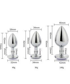 silver metal butt plug 3 pack