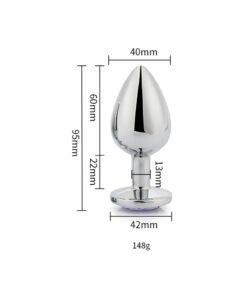 silver metal butt plug large