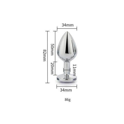Toosh Silver Metal Butt Plug Medium Red Stone - Image 8