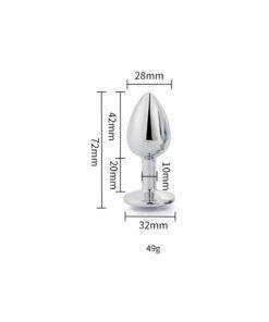 silver metal butt plug small