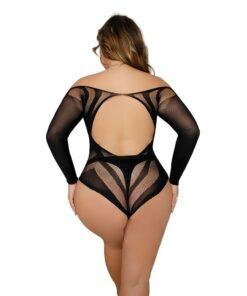 n12899 lace by loving joy plus size long sleeve bodysuit 2