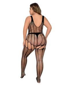 n12901 lace by loving joy plus lace up suspender bodystocking 2