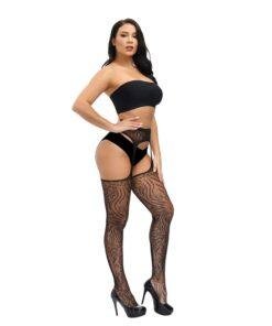n12902 lace by loving joy plus size suspender tights 5
