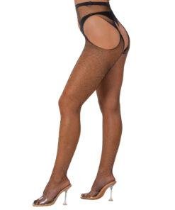 n12906 lace by lj fishnet crotchless pantyhose black 2