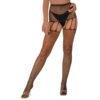 n12908 lace by lj rhinestone suspender tights black 1