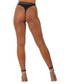 n12909 lace by lj one size industrial net footless tights black 3