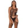 n12916 lace by lj lace suspender bodystocking black 1