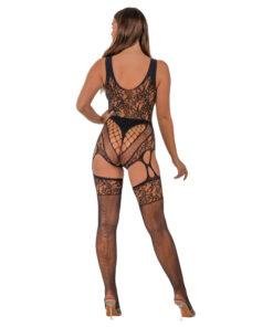 n12923 lace by lj cut out lace suspender bodystocking black 3