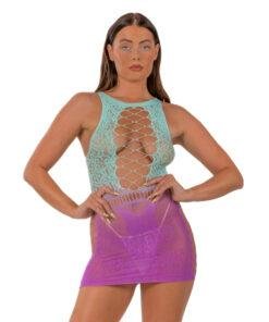 Lace by LJ Ombre Faux Lace Up Mini Dress