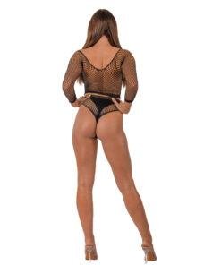 ns8102 lace by lj fence net crop top and bottoms black 3
