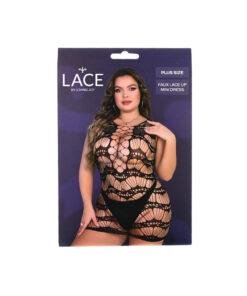 Lace by LJ Plus Size Lace Up Mini Dress n12898 lace by lj plus size lace up mini dress pkg