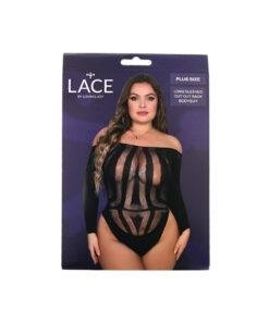 Lace by LJ Plus Size Long Sleeved Cut Out Back Bodysuit Lace by LJ Plus Size Long Sleeved Cut Out Back Bodysuit - Image 8