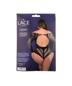 Lace by LJ Plus Size Long Sleeved Cut Out Back Bodysuit Lace by LJ Plus Size Long Sleeved Cut Out Back Bodysuit - Image 9