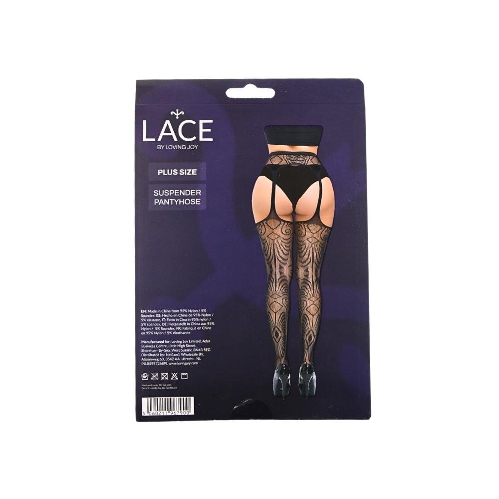 Lace by LJ Plus Size Suspender Pantyhose Lace by LJ Plus Size Suspender Pantyhose - Image 10