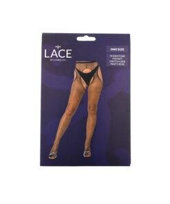 Lace by LJ Rhinestone Fishnet Crotchless Pantyhose Black n12907 lace bylj rhine stone fishnet crothless pantyhose black pkg
