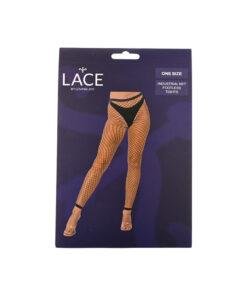 Lace by LJ One Size Industrial Net Footless Tights Black Lace by LJ One Size Industrial Net Footless Tights Black - Image 5