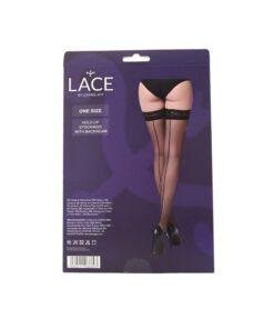 Lace by LJ Sheer Hold Up Stockings with Backseam Black n12914 lace by lj sheer hold up stockings with backseam black pkg 1