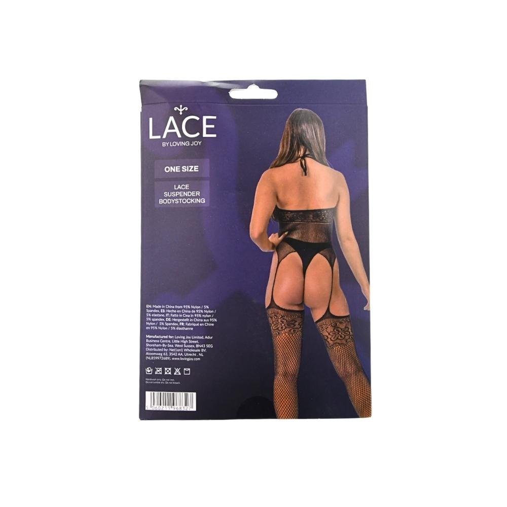 Lace by LJ Lace Suspender Bodystocking Black Lace by LJ Lace Suspender Bodystocking Black - Image 7