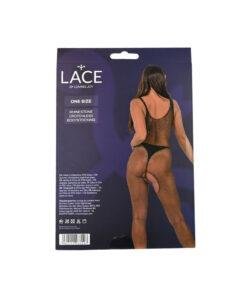 Lace by LJ Rhinestone Crotchless Bodystocking Black n12919 lace by lj rhinestone crotchless bodystocking pkg bk