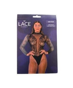 Lace by LJ High Neck Lace Bodysuit Black n12928 lace by lj high neck lace bodysuit black pkg