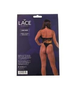Lace by LJ Deep V Teddy with Bow Black Lace by LJ Deep V Teddy with Bow Black - Image 7