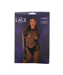 Lace by LJ Gloved Leopard Print Catsuit Black Lace by LJ Gloved Leopard Print Catsuit Black - Image 6