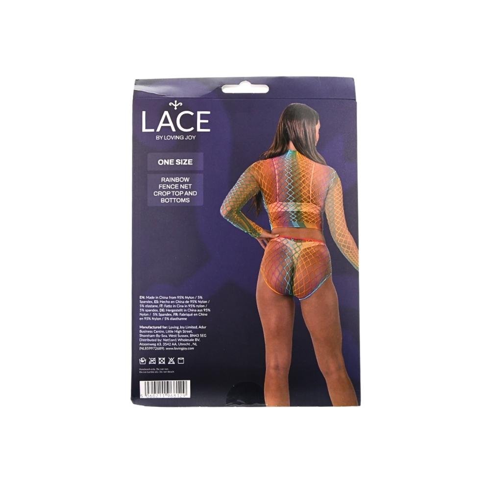 Lace by LJ Rainbow Fence Net Crop Top and Bottoms Lace by LJ Rainbow Fence Net Crop Top and Bottoms - Image 7
