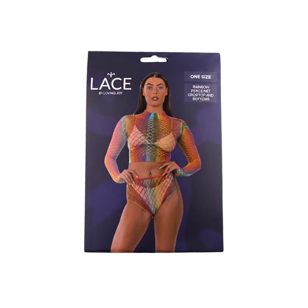 Lace by LJ Rainbow Fence Net Crop Top and Bottoms Lace by LJ Rainbow Fence Net Crop Top and Bottoms - Image 6