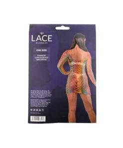 Lace by LJ Rainbow Long Sleeved Mini Dress n12937 lace by lj long sleeved mini dress pkg bk