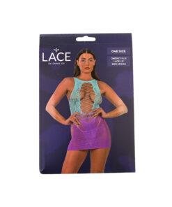 Lace by LJ Ombre Faux Lace Up Mini Dress Lace by LJ Ombre Faux Lace Up Mini Dress - Image 7