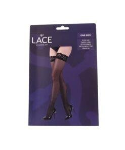 Lace by LJ Stay Up Thigh High Stockings with Lace Top ns8096 lace by lj stay up thigh high stockings with lace top black pkg