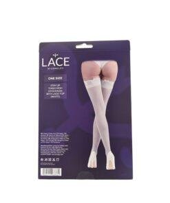 Lace by LJ Stay Up Thigh High Stockings with Lace Top ns8099 lace by lj stay up thigh high stockings with lace top white pkg bk