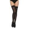 Lace by LJ Thigh High Stockings with Bow ns8100 lace by lj thigh high stockings with bow black 1