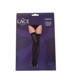 Lace by LJ Thigh High Stockings with Bow ns8100 lace by lj thigh high stockings with bow black pkg