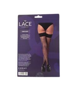 Lace by LJ Fishnet Thigh High Stockings with Rhinestones ns8119 lace by lj fishnet thigh high stockings with rhinestones black pkg bk