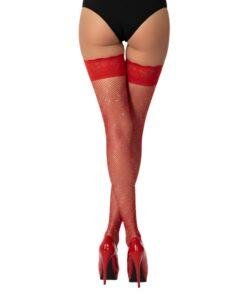 Lace by LJ Fishnet Thigh High Stockings with Rhinestones ns8120 lace by lj fishnet thigh high stockings with rhinestones red 3
