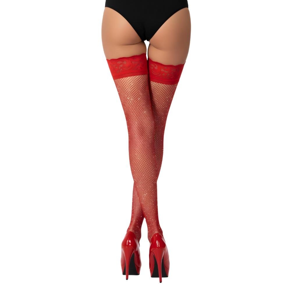 Lace by LJ Fishnet Thigh High Stockings with Rhinestones Lace by LJ Fishnet Thigh High Stockings with Rhinestones - Image 11