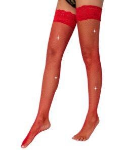 Lace by LJ Fishnet Thigh High Stockings with Rhinestones ns8120 lace by lj fishnet thigh high stockings with rhinestones red 6