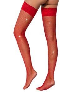 Lace by LJ Fishnet Thigh High Stockings with Rhinestones ns8120 lace by lj fishnet thigh high stockings with rhinestones red 7