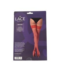 Lace by LJ Fishnet Thigh High Stockings with Rhinestones ns8120 lace by lj fishnet thigh high stockings with rhinestones red pkg bk
