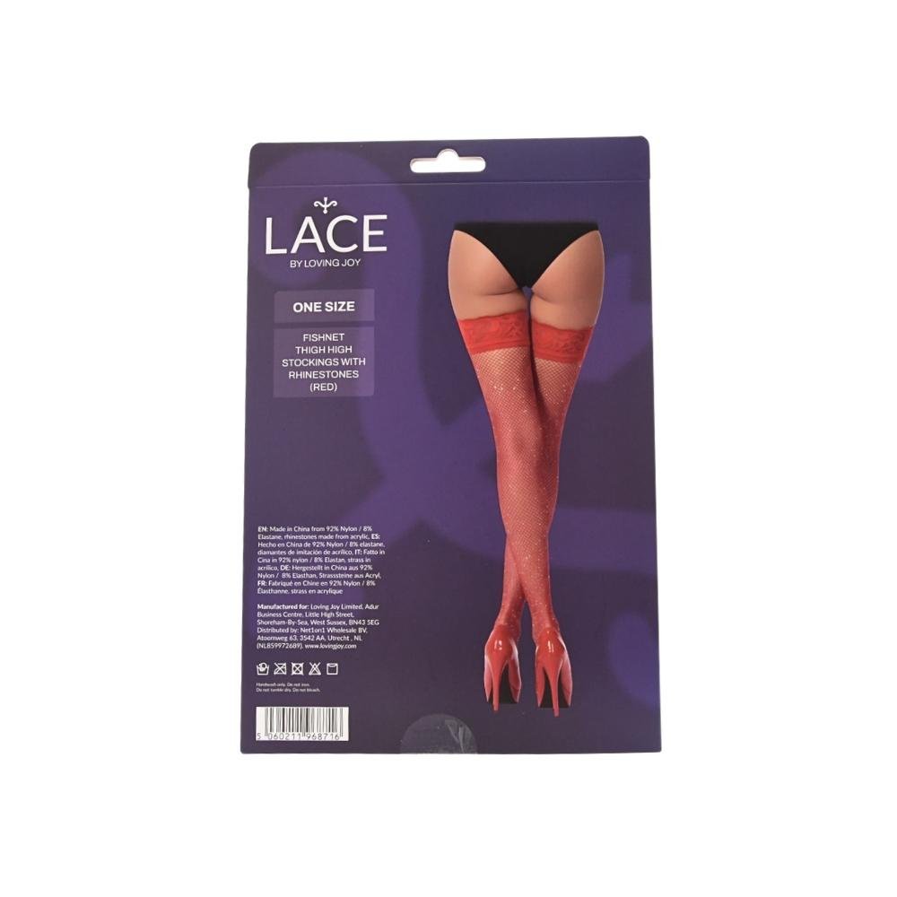 Lace by LJ Fishnet Thigh High Stockings with Rhinestones Lace by LJ Fishnet Thigh High Stockings with Rhinestones - Image 17